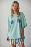 Shell Print Oversized Knit Tee
