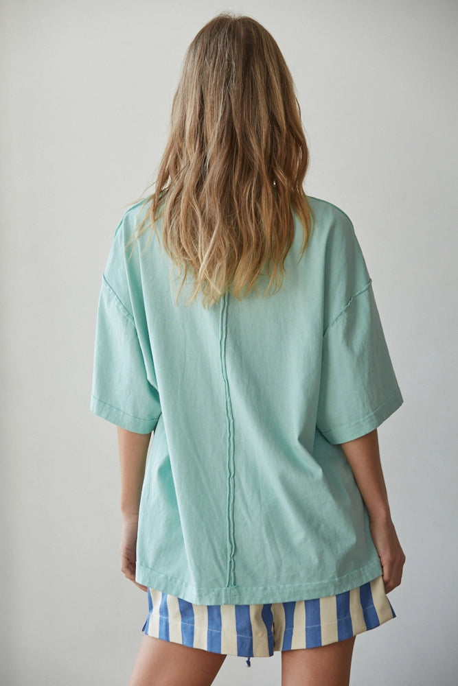Shell Print Oversized Knit Tee