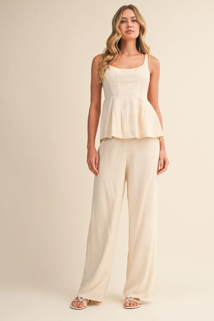 Sleeveless Top & Wide Pant Set