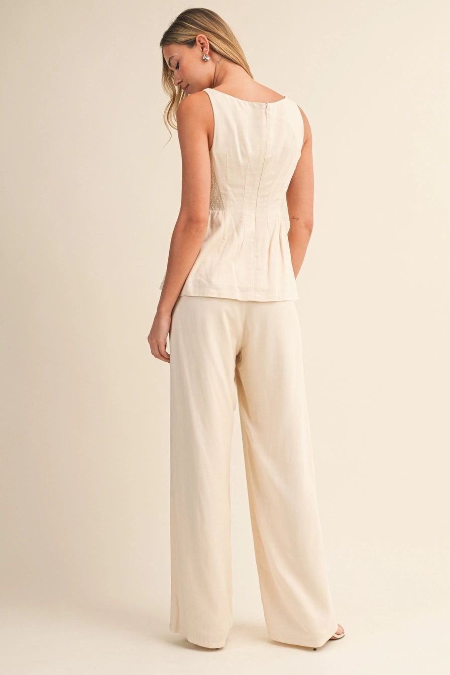 Sleeveless Top & Wide Pant Set