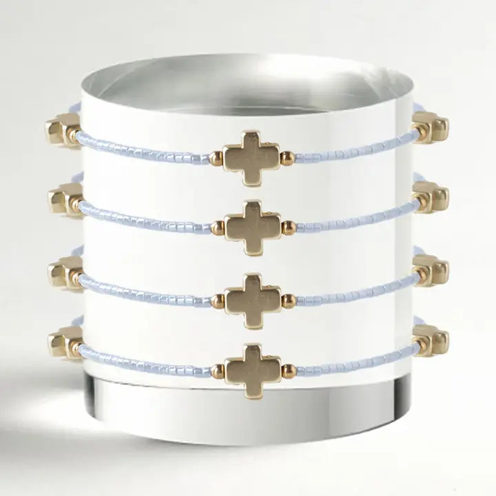 Cross Confetti Beaded Stackable Bracelet
