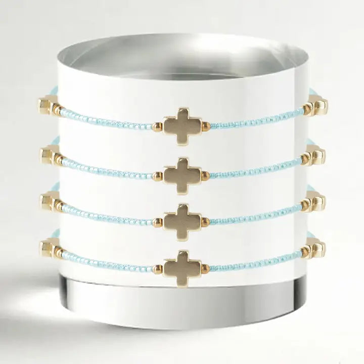 Cross Confetti Beaded Stackable Bracelet