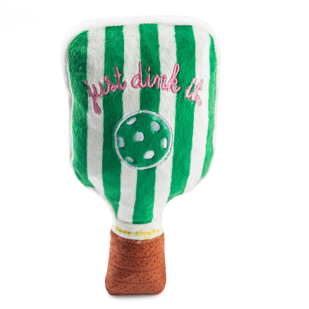 Green Stripe Pickleball Paddle – Squeaky Plush Pet Toy
