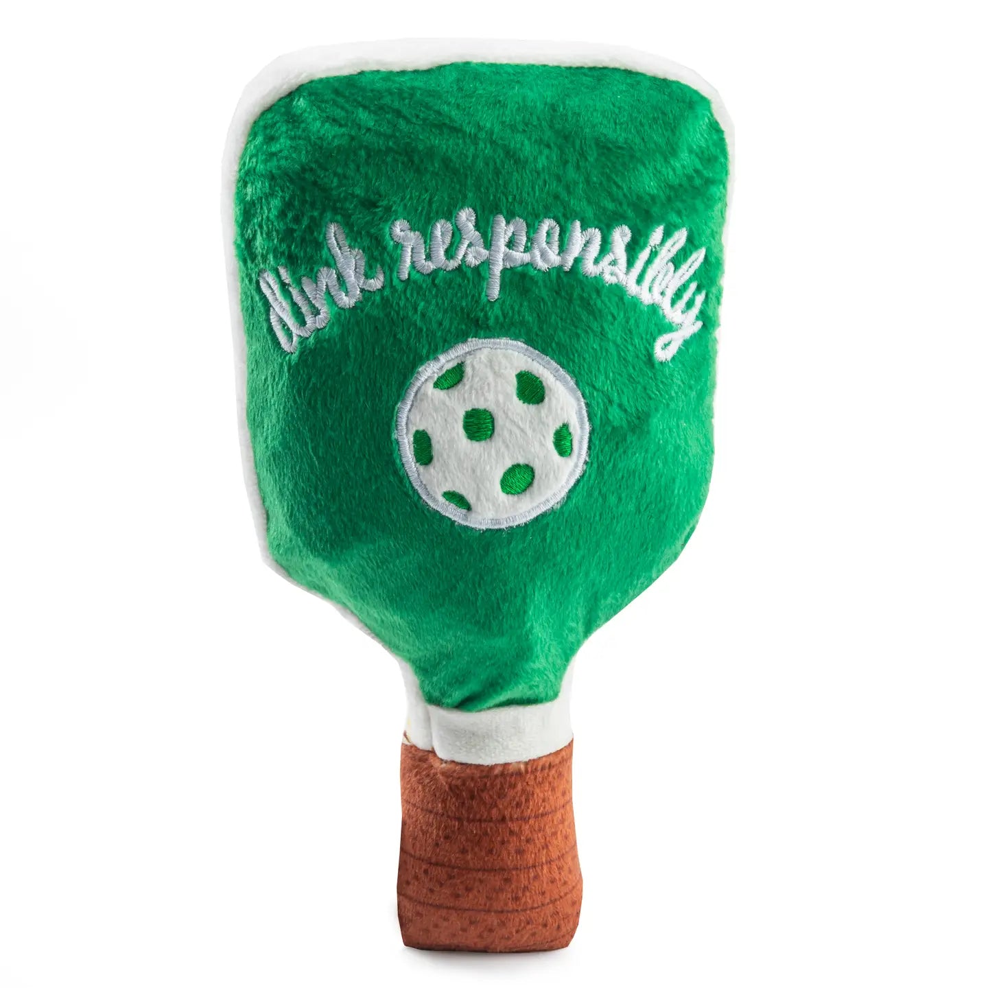 Green Stripe Pickleball Paddle – Squeaky Plush Pet Toy