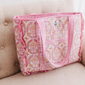 Dahlia Quilted Ruffle Tote – Large Quilted Shoulder Bag